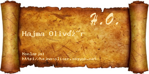 Hajma Olivér névjegykártya
